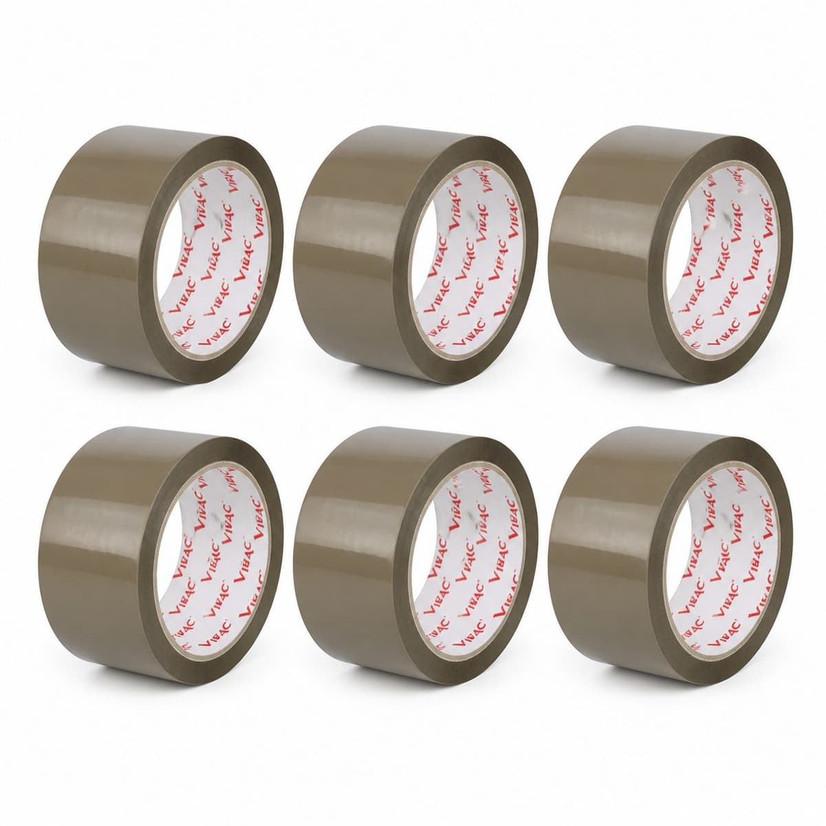 Set 6 Role Banda Adeziva Solvent Vibac pentru Ambalare Cutii si Sigilare Colete, Rezistenta, Aderenta Ridicata, 48 mm x 60