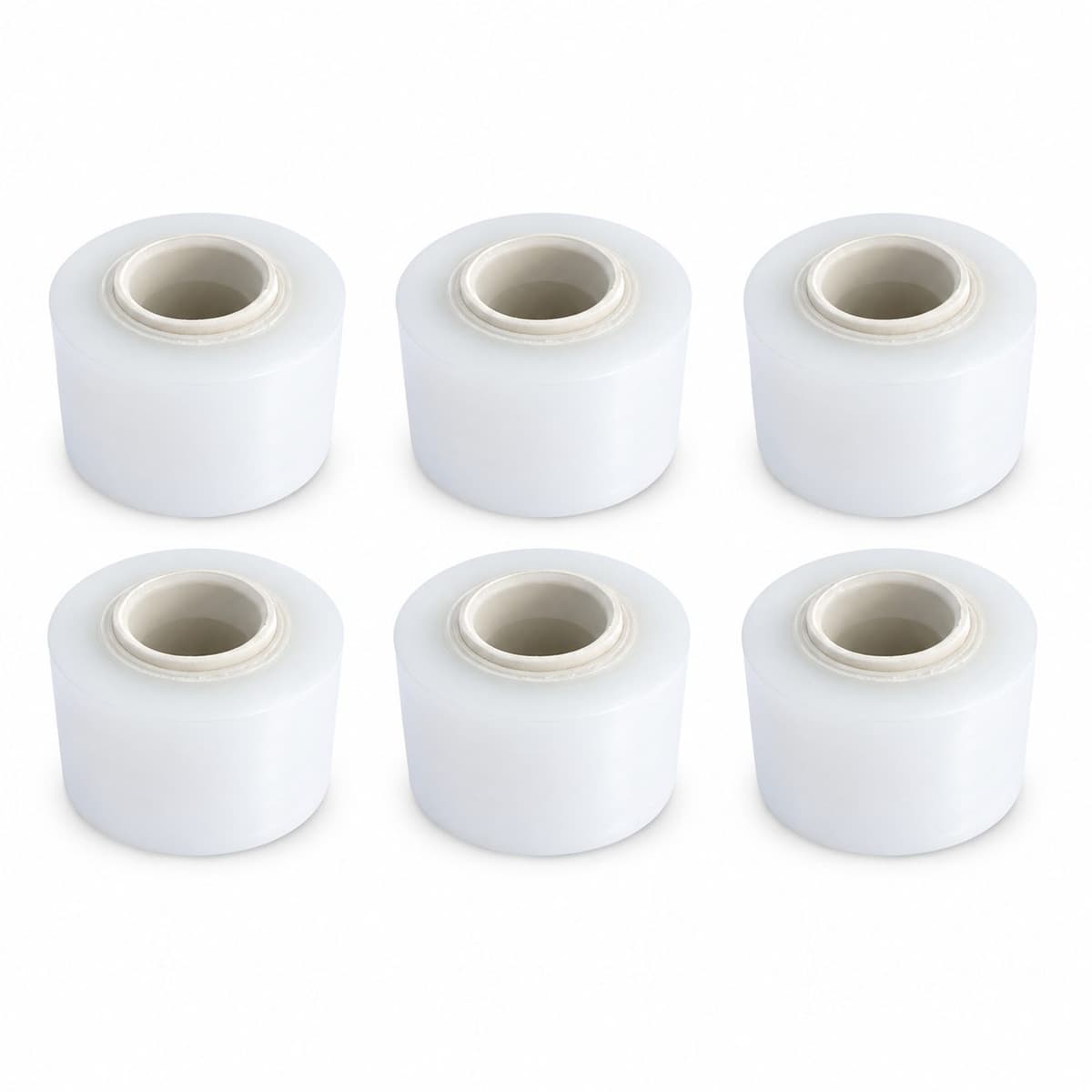 Set 6 Mini Role Folie Stretch Manuala pentru Ambalare, Impachetare si Fixare Produse, Utilizare Depozit si Transport, 12.5