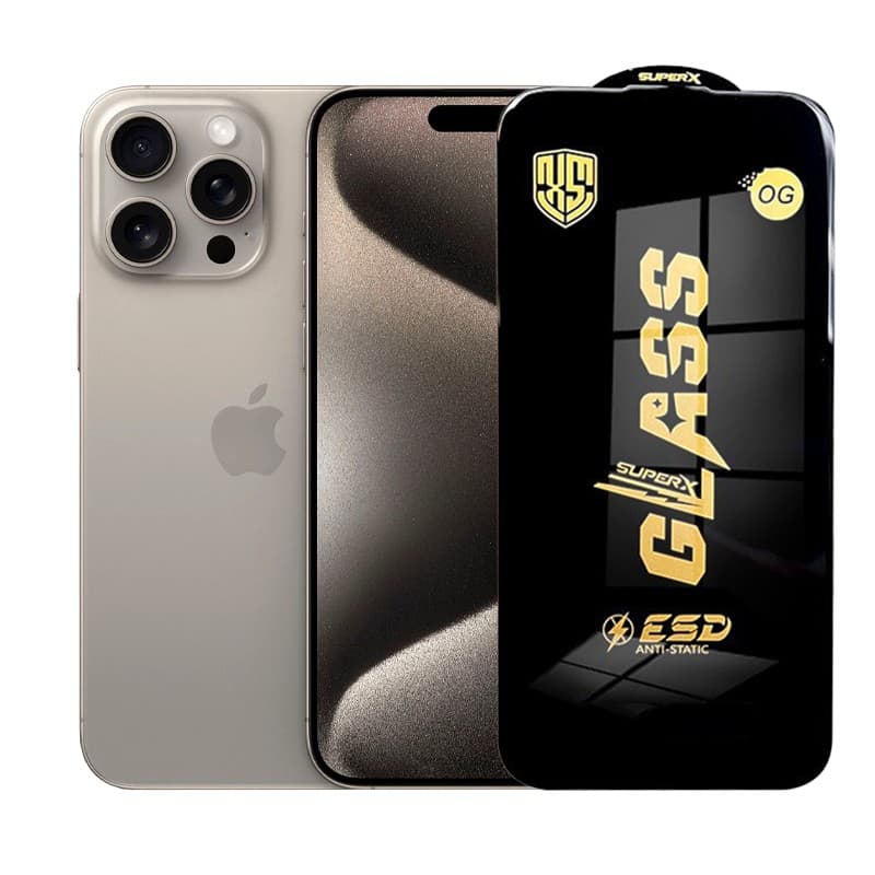 Folie de Protectie pentru iPhone 15 Pro Max, Flippy, Sticla Securizata ESD, Margini Negre, Rezistenta la Zgirieturi